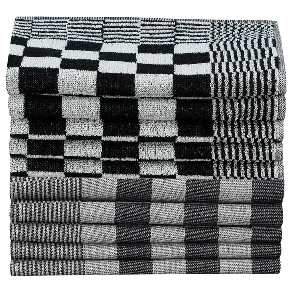 Set 50 Strofinacci in Cotone 100% Nero e Bianco