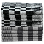 Set 50 Strofinacci in Cotone 100% Nero e Bianco