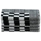 Set 50 Strofinacci in Cotone 100% Nero e Bianco