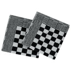 Set 50 Strofinacci in Cotone 100% Nero e Bianco