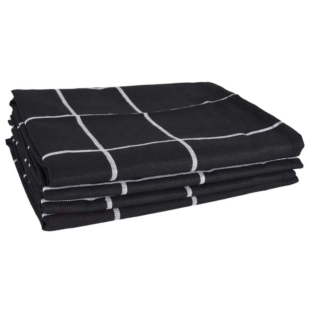 Set 12 Strofinacci in Cotone Nero - Panni Cucina e Asciugamani