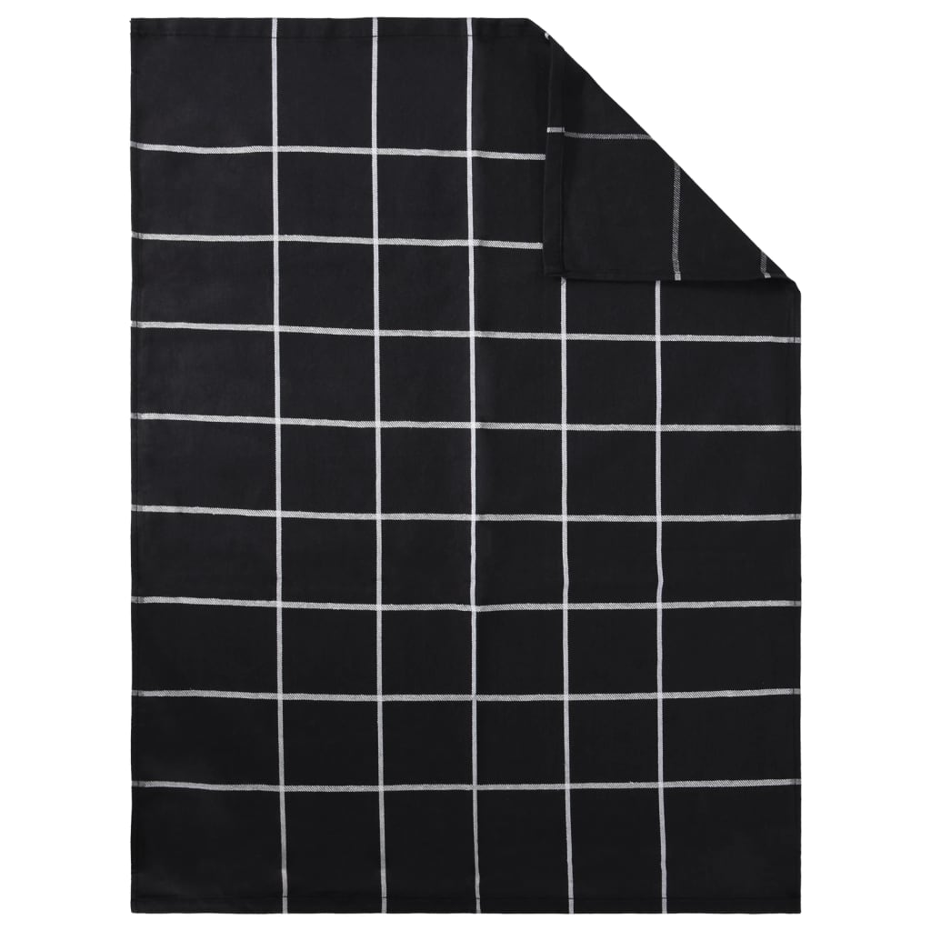 Set 12 Strofinacci in Cotone Nero - Panni Cucina e Asciugamani