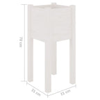 Fioriere da Giardino 2 pz Bianche 31x31x70 cm in Legno di Pino