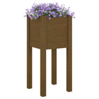 Fioriere 2 pz Ambra 31x31x70 cm in Legno Massello di Pino