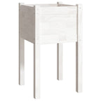 Fioriera da Giardino Bianca 40x40x70 cm Legno Massello di Pino