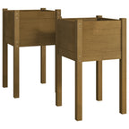 Fioriere da Giardino 2 pz Ambra 40x40x70 cm in Legno di Pino