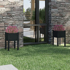 Fioriere da Giardino 2 pz Nere 40x40x70 cm in Legno di Pino