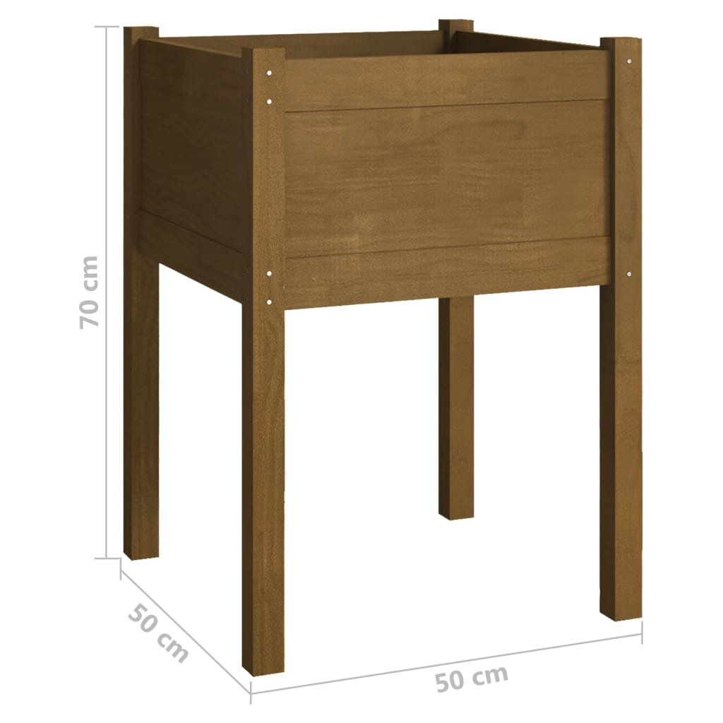Fioriere 2 pz Ambra 50x50x70 cm in Legno Massello di Pino