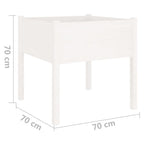 Fioriera da Giardino Bianca 70x70x70 cm Legno Massello di Pino
