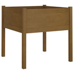 Fioriera Giardino Marrone Ambra 70x70x70 cm Legno Massello Pino