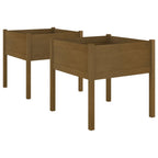 Fioriere 2 pz Ambra 70x70x70 cm in Legno Massello di Pino