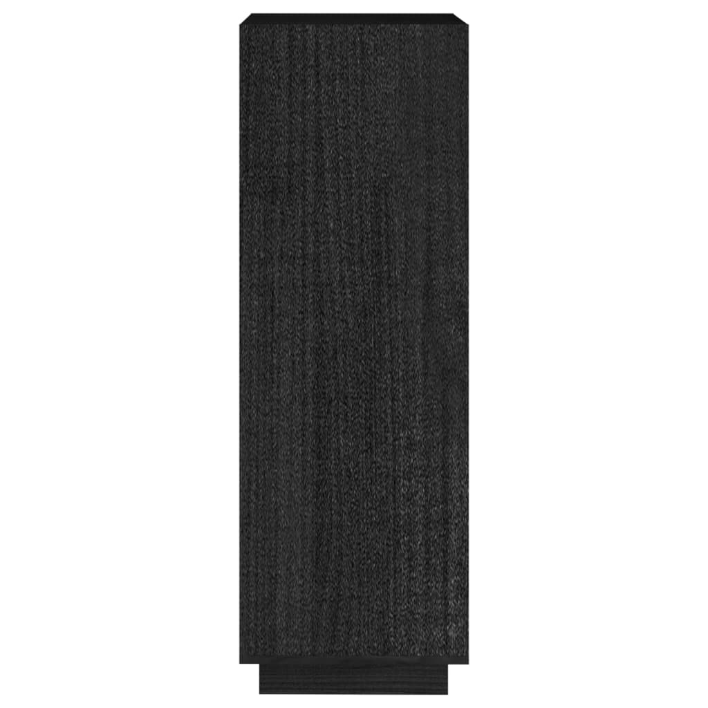 Libreria/Divisorio Nero 40x35x103 cm in Legno Massello di Pino