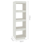 Libreria/Divisorio Bianco 40x35x135cm in Legno Massello di Pino