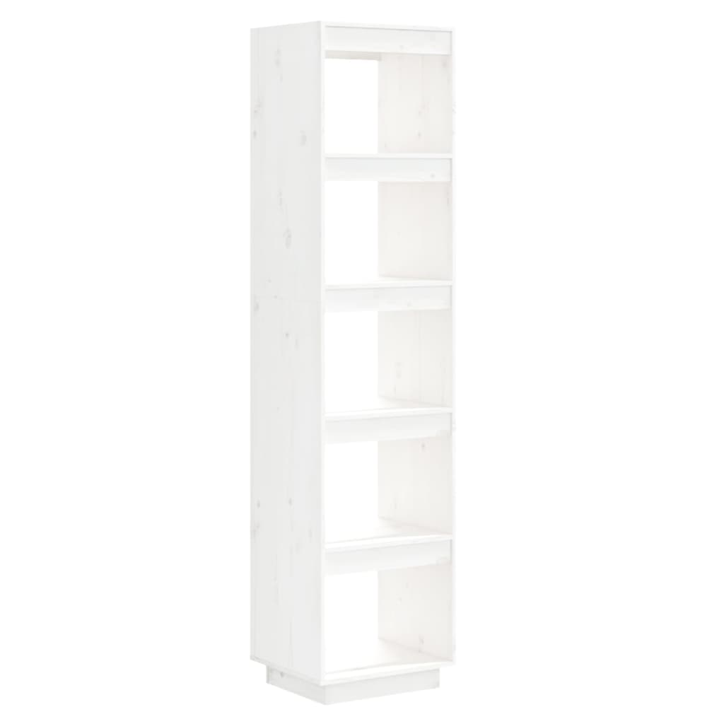 Libreria/Divisorio Bianco 40x35x167cm in Legno Massello di Pino