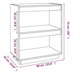 Libreria Marrone Ambra 60x35x71 cm in Legno Massello di Pino