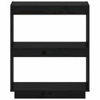 Libreria Nera 60x35x71 cm in Legno Massello di Pino