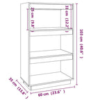Libreria/Divisorio Ambra 60x35x103 cm in Massello di Pino