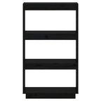 Libreria/Divisorio Nero 60x35x103 cm in Legno Massello di Pino