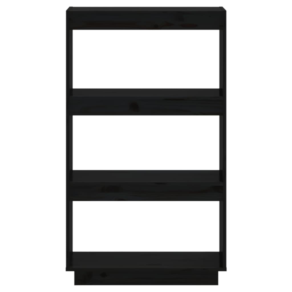 Libreria/Divisorio Nero 60x35x103 cm in Legno Massello di Pino