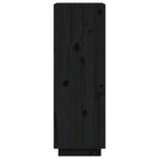 Libreria/Divisorio Nero 60x35x103 cm in Legno Massello di Pino