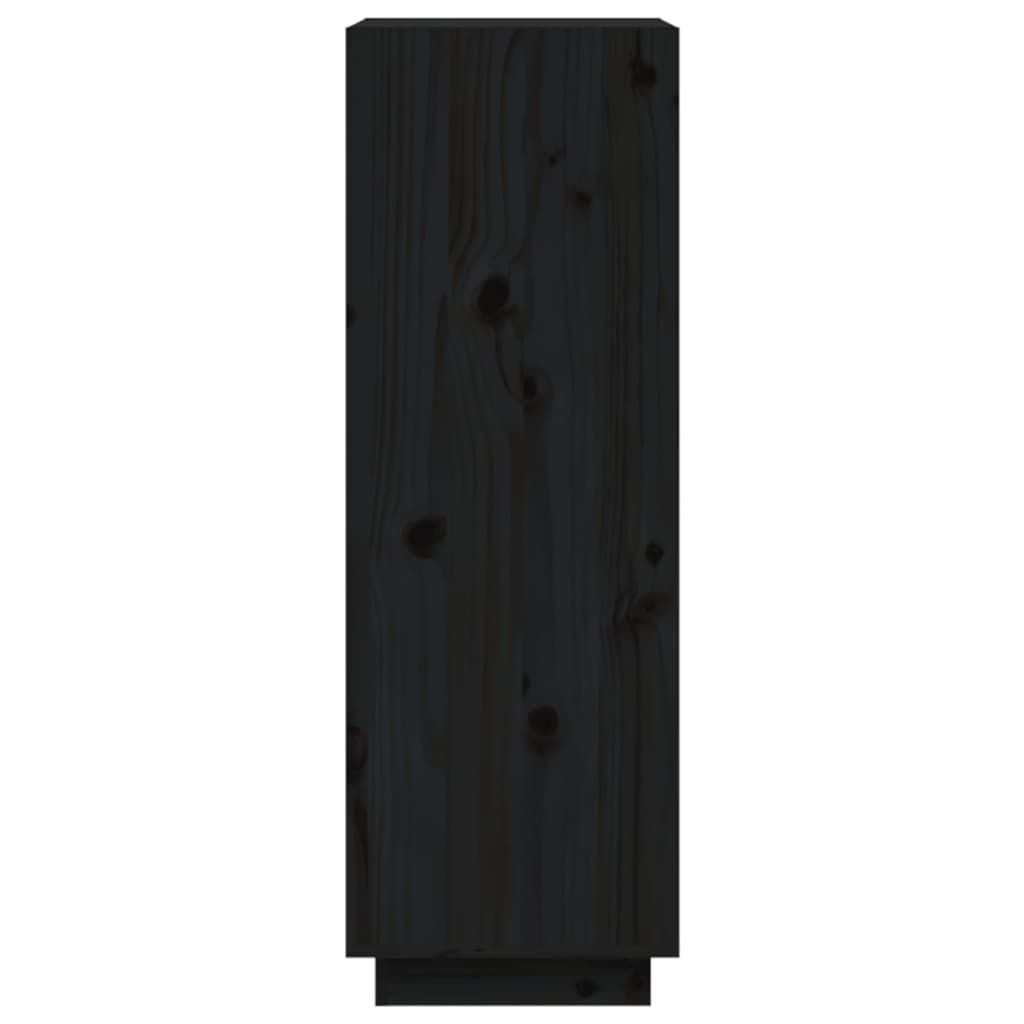 Libreria/Divisorio Nero 60x35x103 cm in Legno Massello di Pino