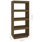 Libreria/Divisorio Ambra 60x35x135 cm in Massello di Pino