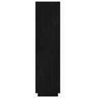 Libreria/Divisorio Nero 60x35x135 cm in Legno Massello di Pino