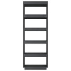 Libreria/Divisorio Grigio 60x35x167cm in Legno Massello di Pino