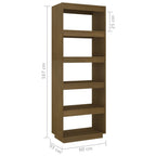 Libreria/Divisorio Ambra 60x35x167 cm in Massello di Pino