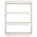 Libreria/Divisorio Bianco 80x35x103 cm Legno Massello di Pino