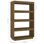 Libreria/Divisorio Ambra 80x35x135 cm in Massello di Pino