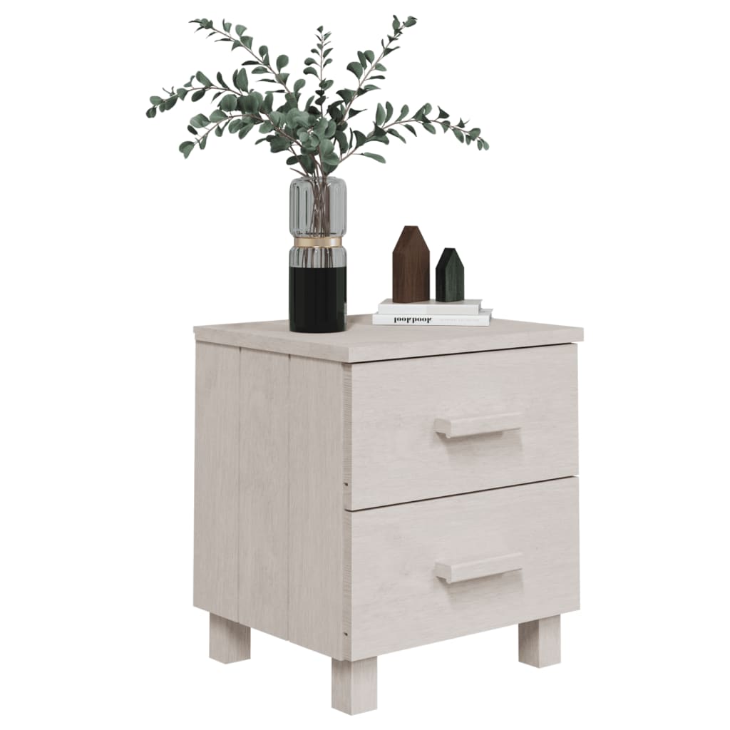 Comodini HAMAR 2 pz Bianchi 40x35x44,5 cm in Legno di Pino