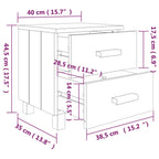 Comodini HAMAR 2 pz Grigio Chiaro 40x35x44,5 cm Legno di Pino