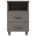 Comodino HAMAR Grigio Chiaro 40x35x62 cm Legno Massello di Pino