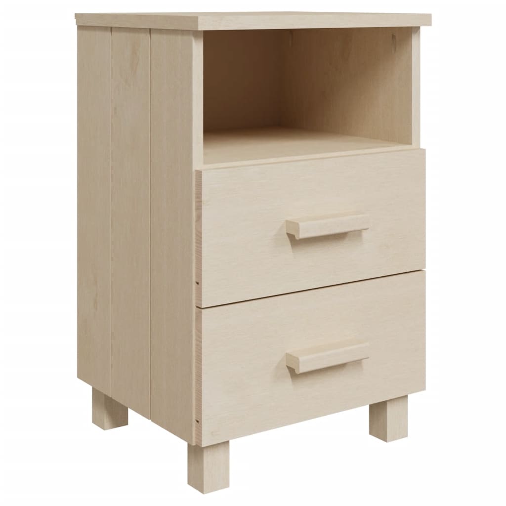 Comodini HAMAR 2 pz ambra 40x35x62 cm Legno Massello di Pino