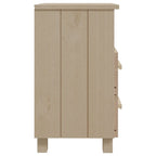 Comodini HAMAR 2 pz ambra 40x35x62 cm Legno Massello di Pino