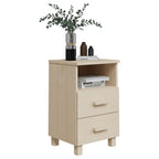 Comodini HAMAR 2 pz ambra 40x35x62 cm Legno Massello di Pino