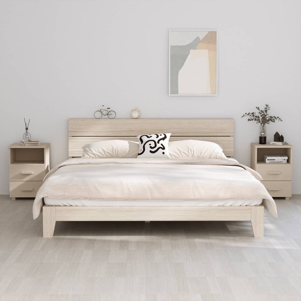 Comodini HAMAR 2 pz ambra 40x35x62 cm Legno Massello di Pino