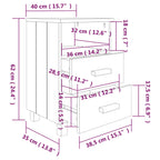 Comodini HAMAR 2 pz Grigio Chiaro 40x35x62 cm Legno di Pino