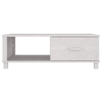 Tavolino HAMAR Bianco 100x55x35 cm in Legno Massello di Pino