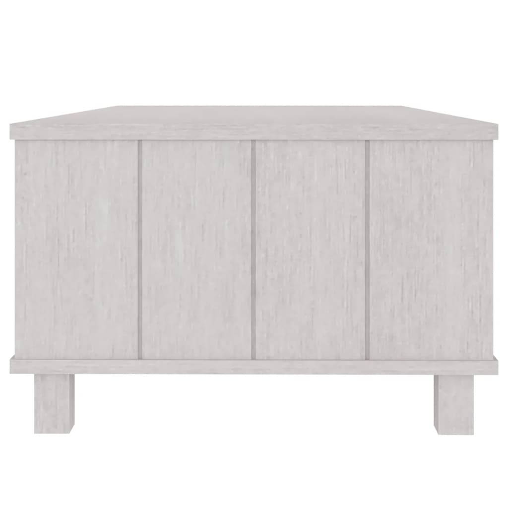 Tavolino HAMAR Bianco 100x55x35 cm in Legno Massello di Pino