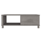 Tavolino HAMAR Grigio Chiaro 100x55x35cm Legno Massello di Pino