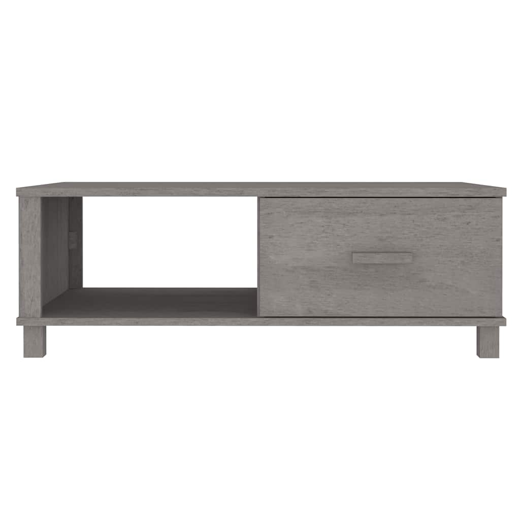 Tavolino HAMAR Grigio Chiaro 100x55x35cm Legno Massello di Pino