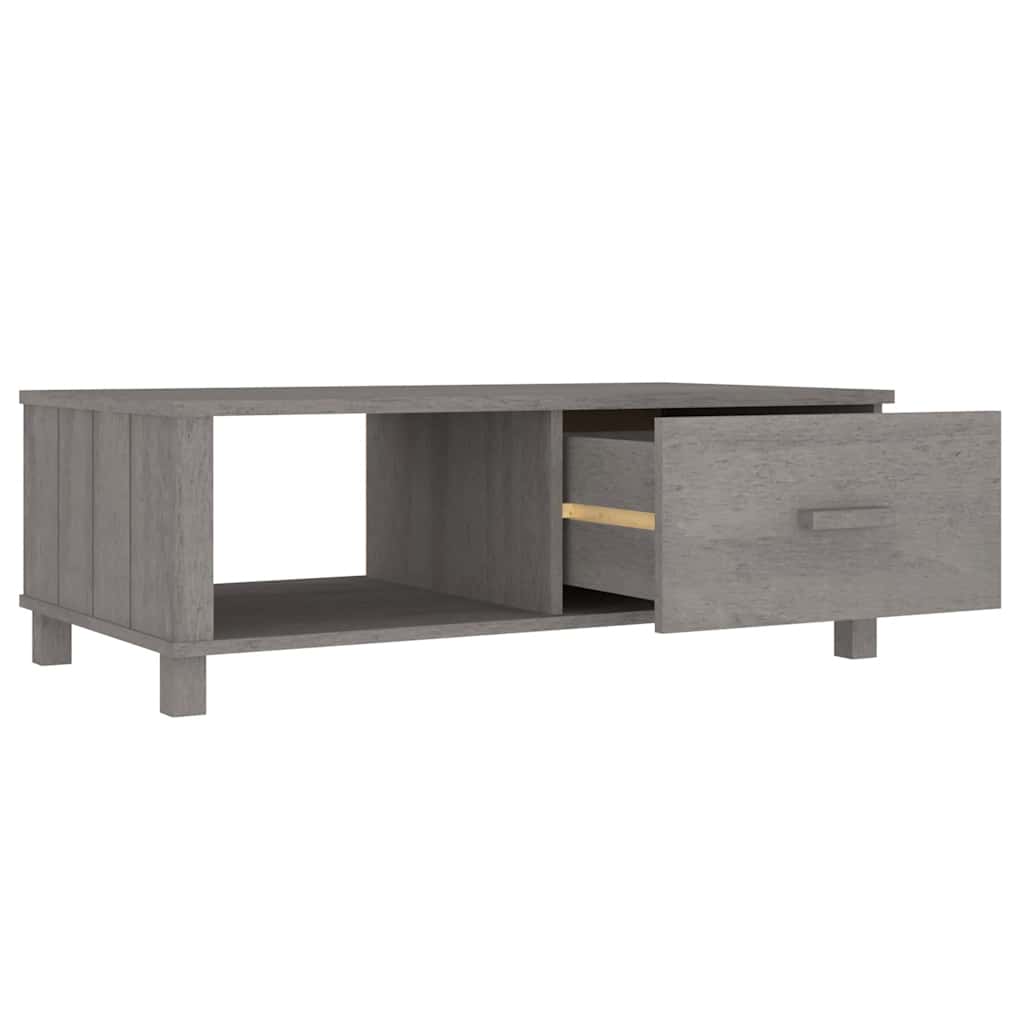 Tavolino HAMAR Grigio Chiaro 100x55x35cm Legno Massello di Pino