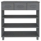 Consolle HAMAR Grigio Scuro 90x35x90 cm Legno Massello di Pino