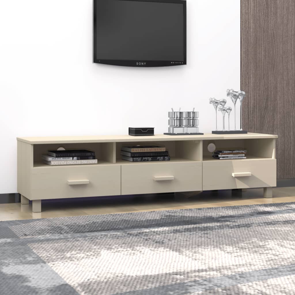 Mobile TV HAMAR ambra 158x40x40 cm in Legno Massello di Pino