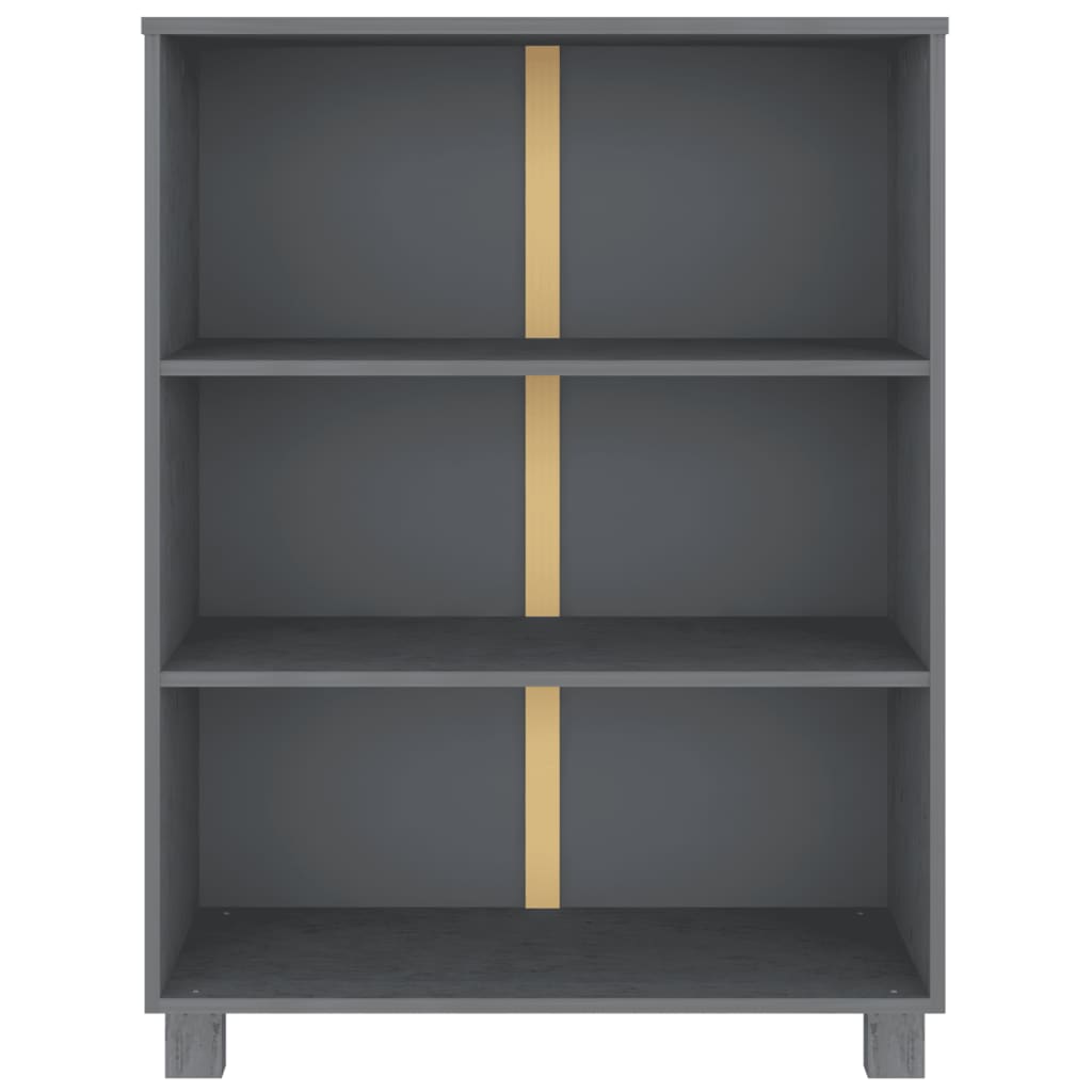 Libreria HAMAR Grigio Scuro 85x35x112 cm Legno Massello di Pino