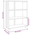 Libreria HAMAR Grigio Scuro 85x35x112 cm Legno Massello di Pino