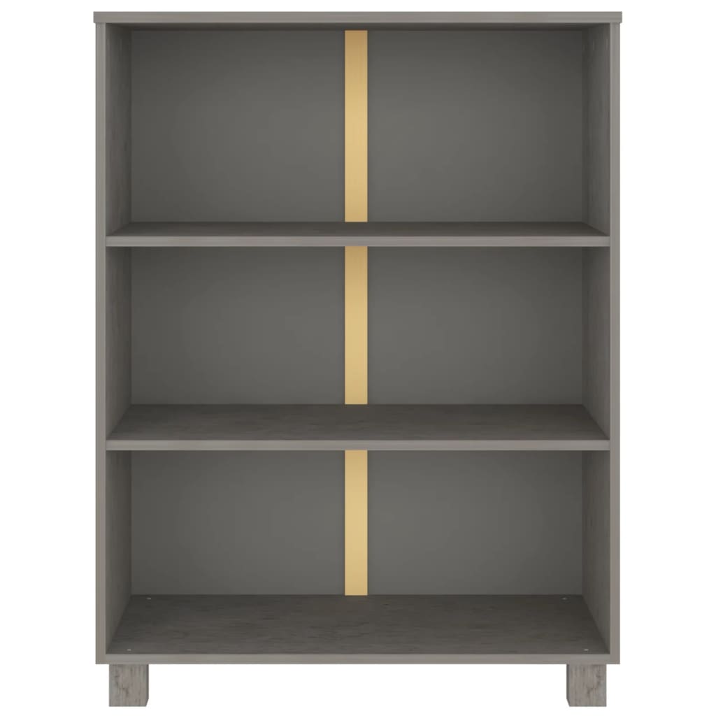 Libreria HAMAR Grigio Chiaro 85x35x112cm Legno Massello di Pino