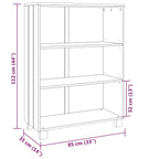 Libreria HAMAR Grigio Chiaro 85x35x112cm Legno Massello di Pino